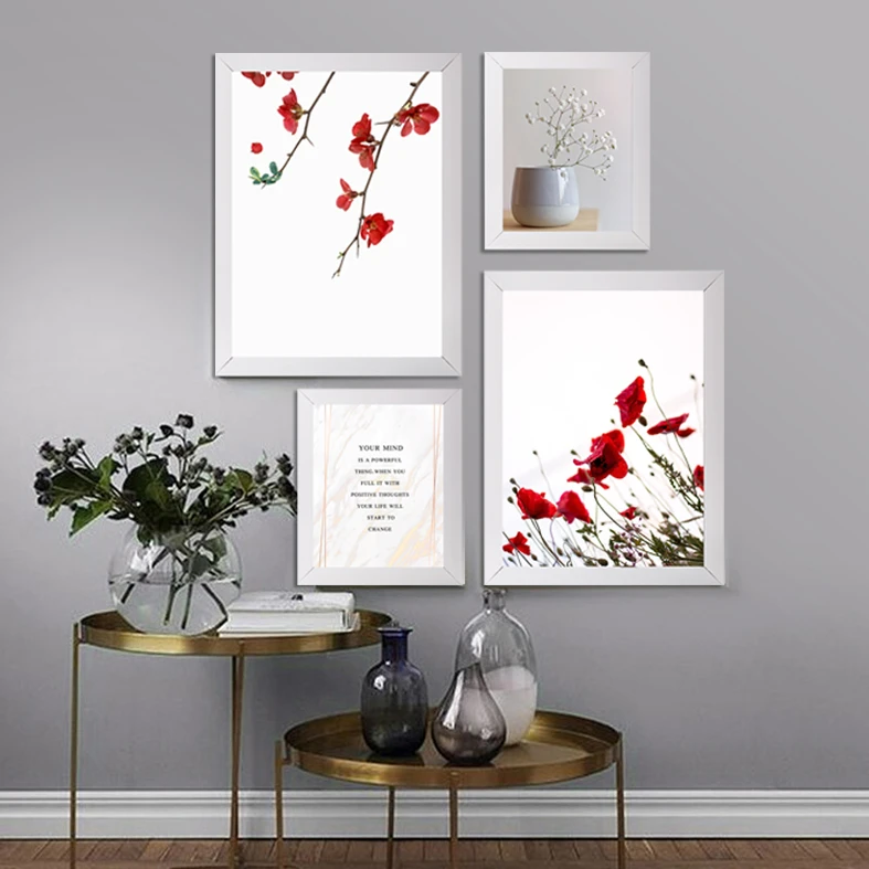 تابلو طرح گلهای بهاری مدل skw008 مجموعه 4 عددی