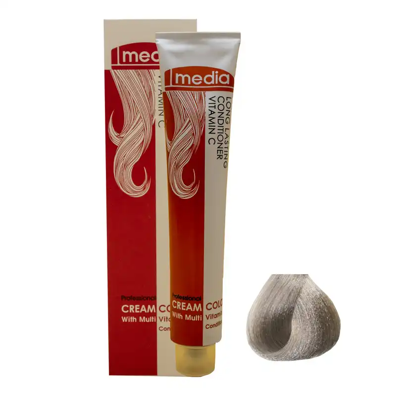 رنگ مو مدیا سری دودی شماره 9.2 حجم 100 میلی لیتر رنگ بلوند دودی خیلی روشن