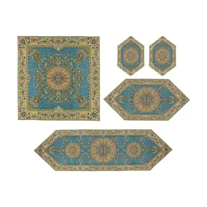 ست 5 تکه رومیزی ترمه طرح افشار مدل L13