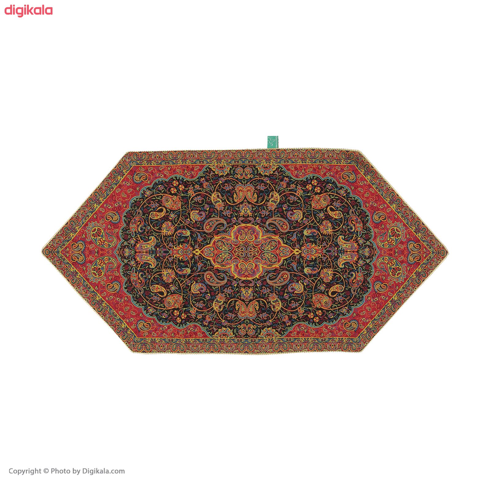 ست 5 تکه رومیزی ترمه ابریشمی طرح شاه عباسی مدل L28 main 1 4