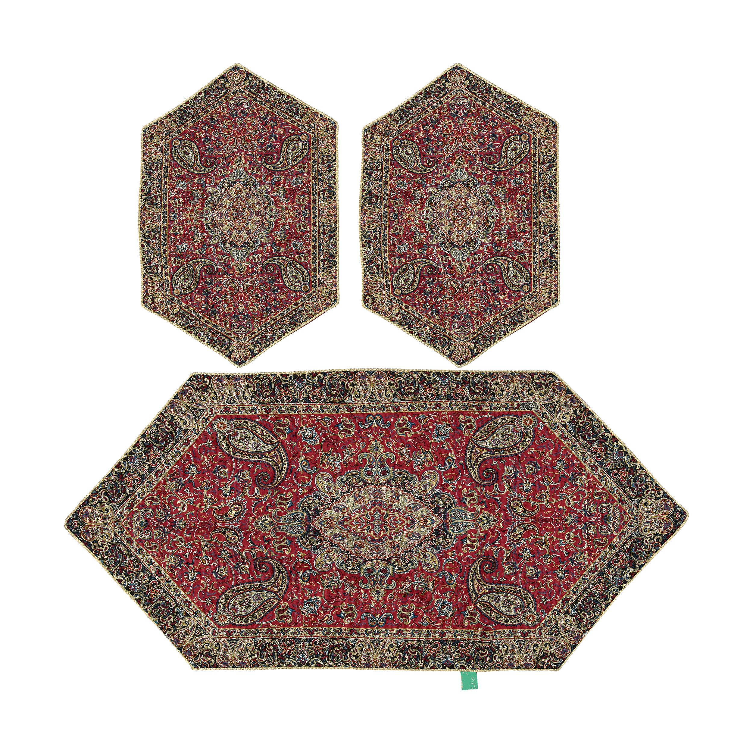 ست 3 تکه رومیزی ترمه طرح سالار مدل L18