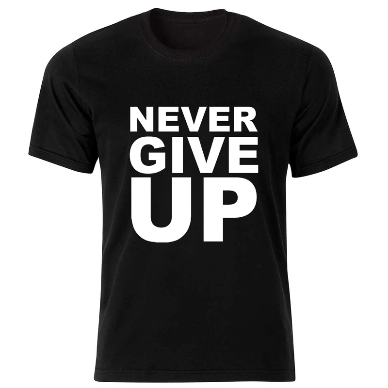تیشرت آستین کوتاه زنانه طرح never give up کد BT091