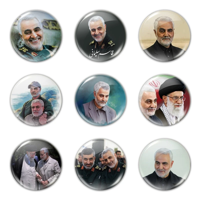 پیکسل طرح تصویر رهبر و شهید حاج قاسم سلیمانی کد 2029 مجموعه 9 عددی