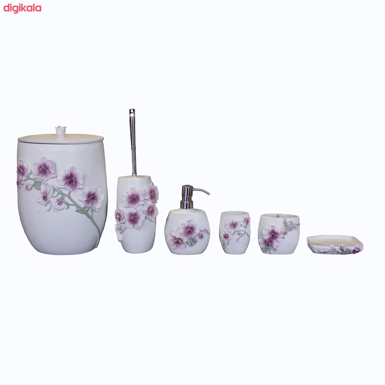 ست سرویس بهداشتی 6 پارچه طرح گلدار مدل 1101 main 1 1