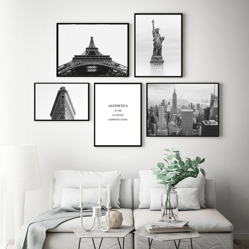 تابلو طرح برج ایفل کد skb010 مجموعه 5 عددی