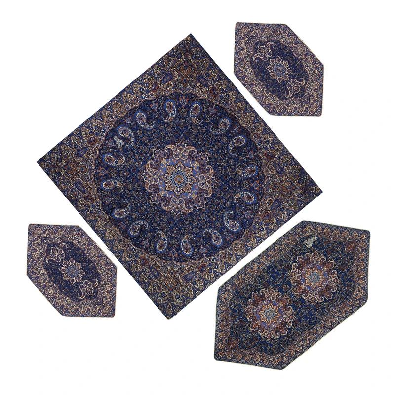 ست 4 تکه رومیزی ترمه مدل نسترن کد SRMH4-4