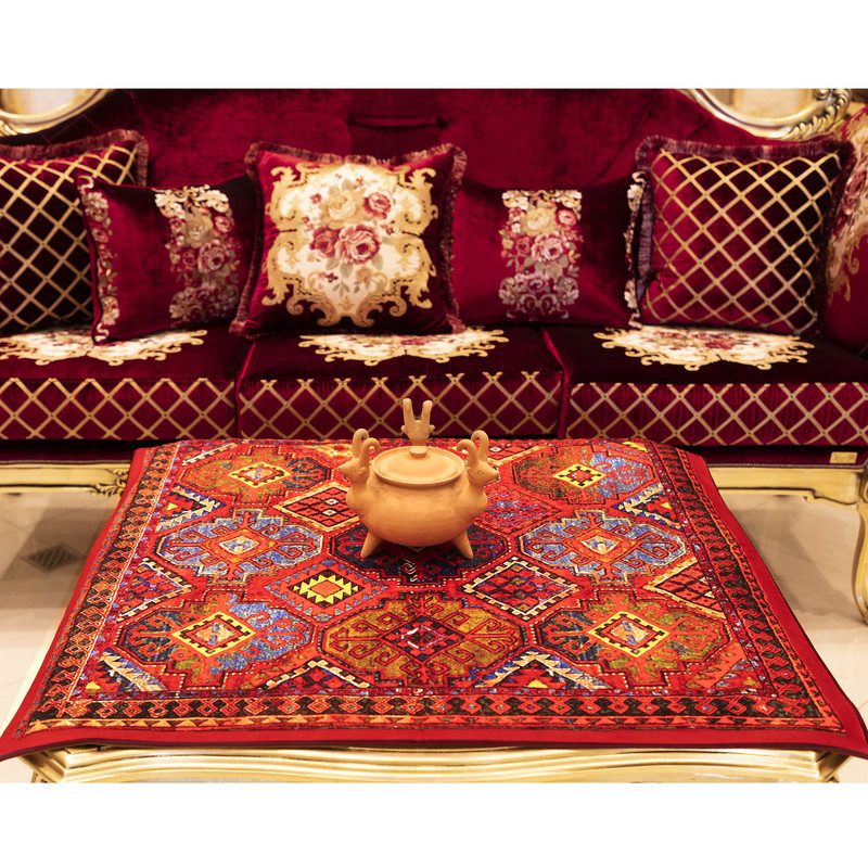 رومیزی طرح قشقایی کد KN-RGHash100SQ