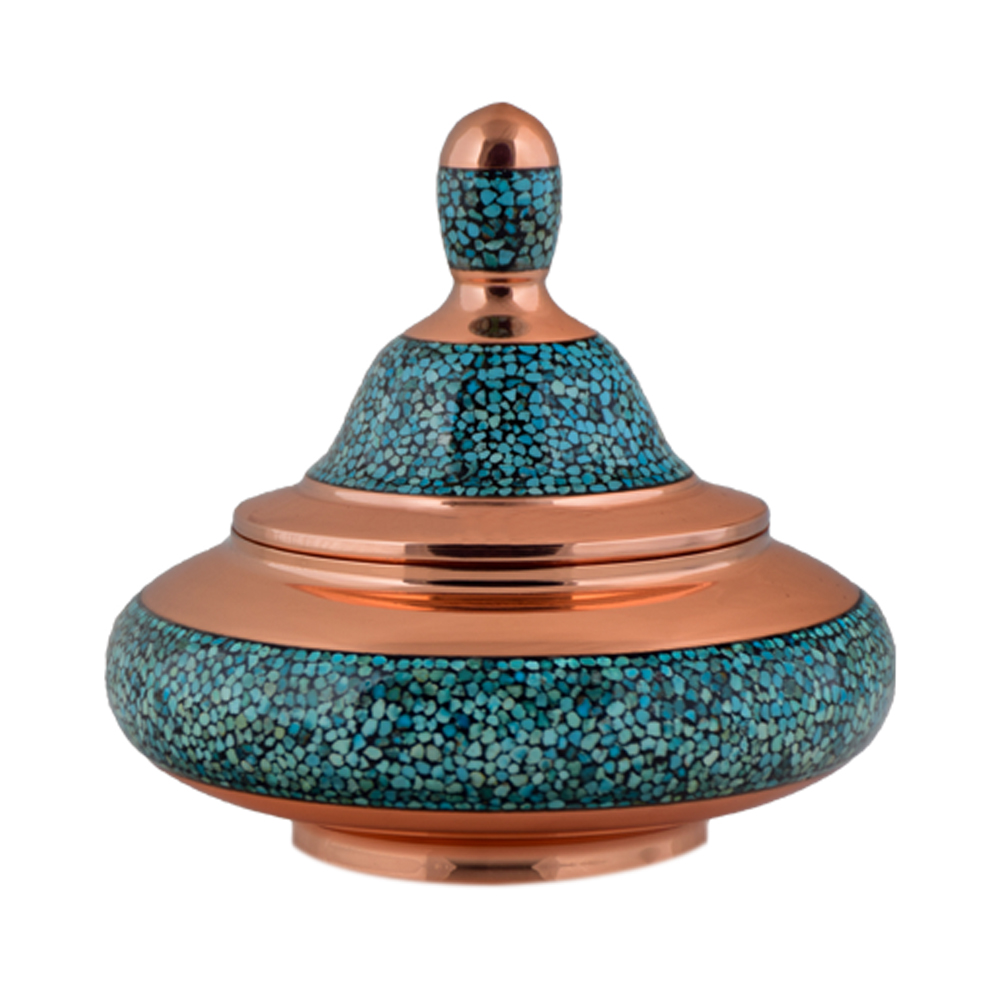 AGHAJANI Handicrafts Turquoise inlaying sweet dish,F043 Model