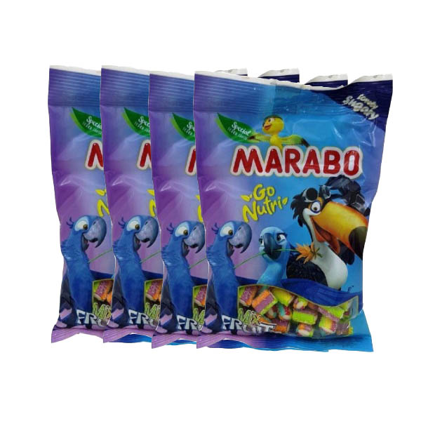 پاستیل لقمه ای مارابو با طعم میوه مخلوط - 100 گرم بسته 4 عددی