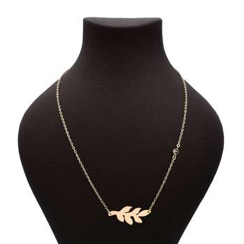 گردنبند زنانه طرح برگ کد E100
