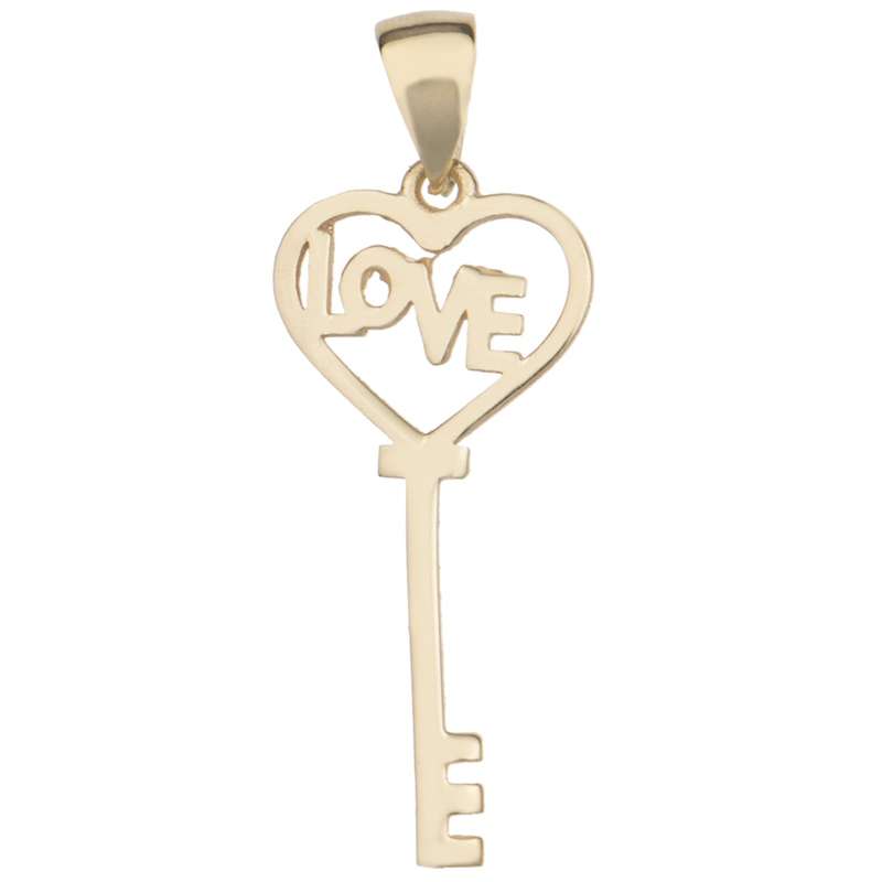 آویز گردنبند زنانه طرح کلید و LOVE کد D18