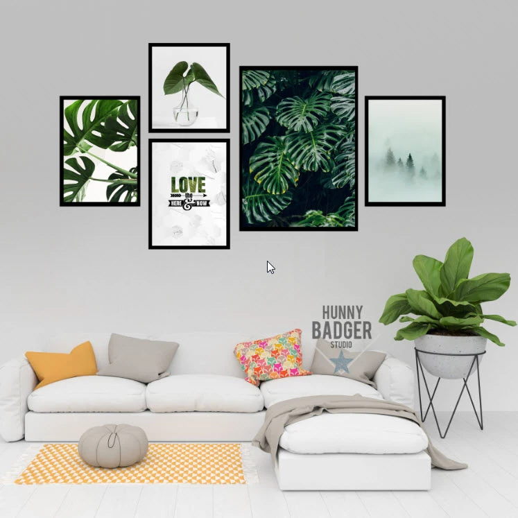 تابلو طرح برگ انجیری مدل skb020 مجموعه 5عددی