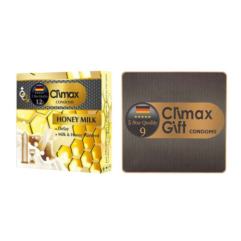کاندوم کلایمکس مدل honey milk بسته 3 عددی به همراه کاندوم کلایمکس مدل gift کاندوم کلایمکس مدل honey milk بسته 3 عددی به همراه کاندوم کلایمکس مدل gift