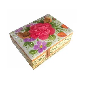 جا سکه ای خاتم کاری طرح گل و مرغ کد B 213