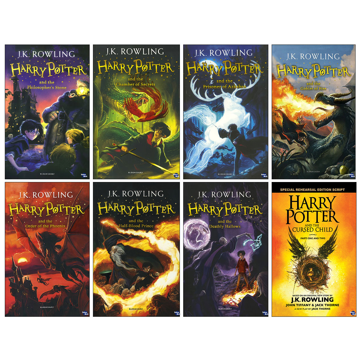 کتاب harry potter اثر J.K. Rowling انتشارات زبان مهر 8 جلدی