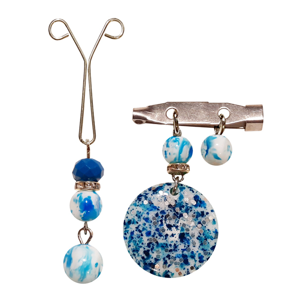 ست گل سینه و گیره روسری کد PM SE79