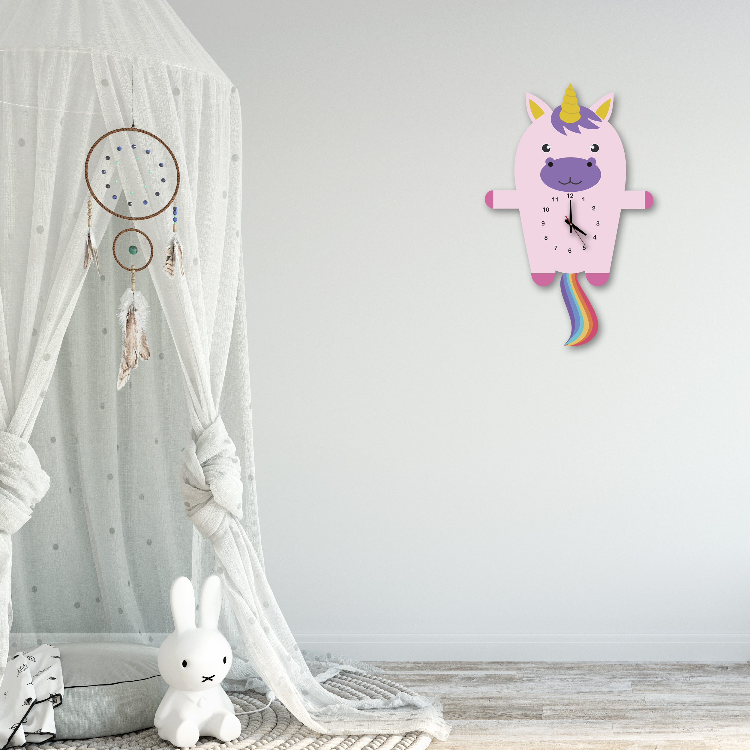 ساعت دیواری کودک مدل unicorn