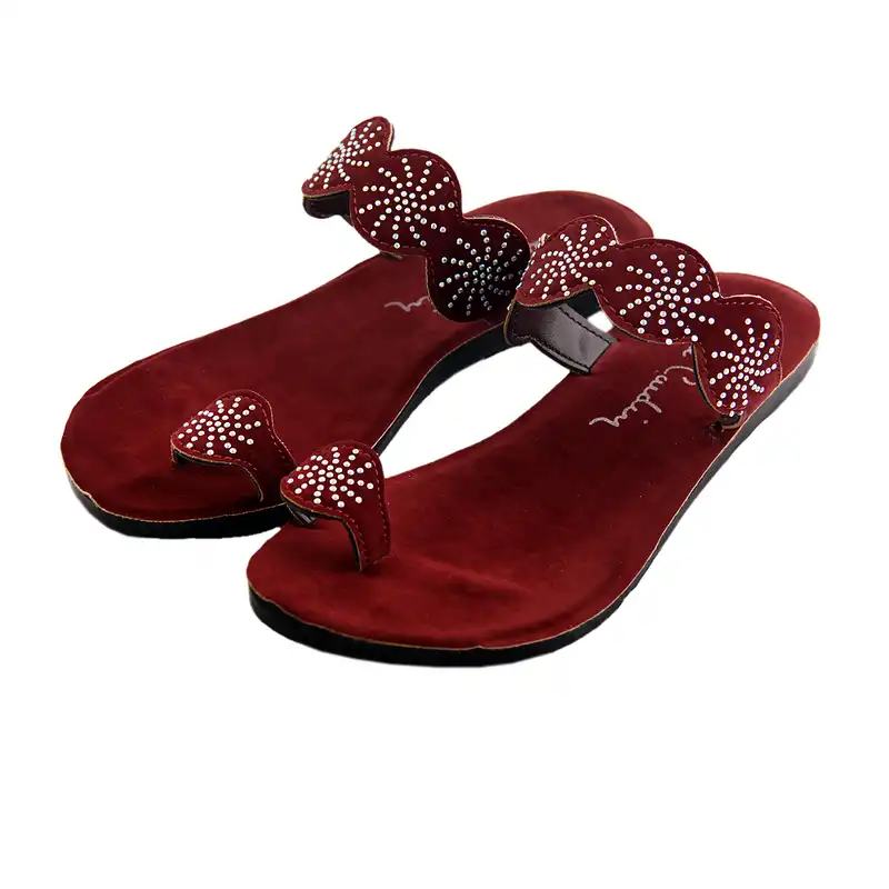 دمپایی لاانگشتی زنانه مدل آتوسا کد 108 رنگ زرشکی