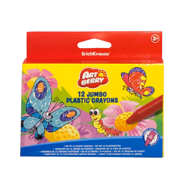 مداد شمعی 12 رنگ اریک کراوزه مدل jumbo کد 18