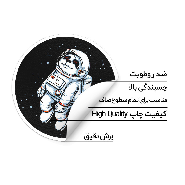 استیکر لپ تاپ ماسا دیزاین طرح پاندا فضانورد مدل STK898
