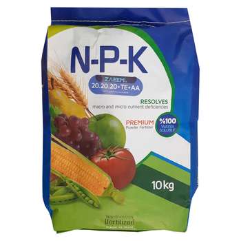 کود کامل زعیم مدل 20 20 20 NPK وزن 10 کیلو گرم