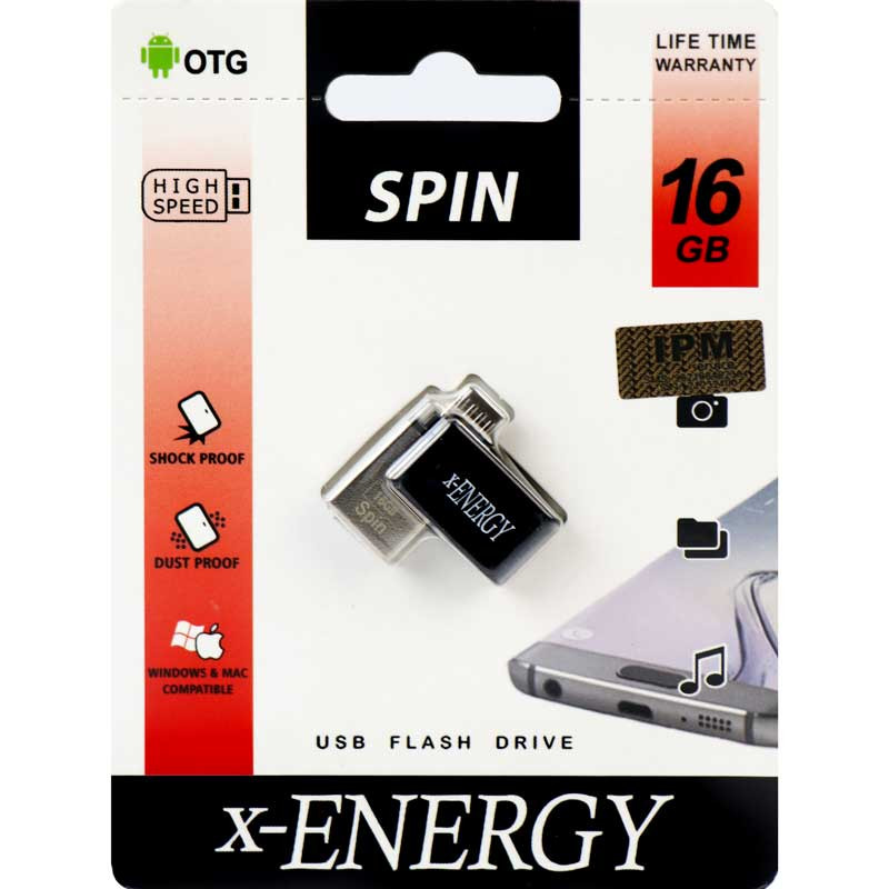 فلش مموری ایکس انرژی مدل SPIN ظرفیت 16 گیگابایت 1