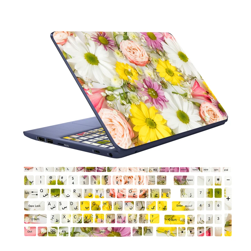 استیکر لپ تاپ کد G-01 به همراه برچسب حروف فارسی کیبورد