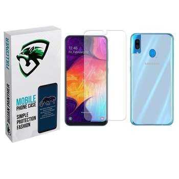 محافظ صفحه نمایش مدل bjnback3 مناسب برای گوشی موبایل سامسونگ galaxy a40 به همراه محافظ پشت گوشی