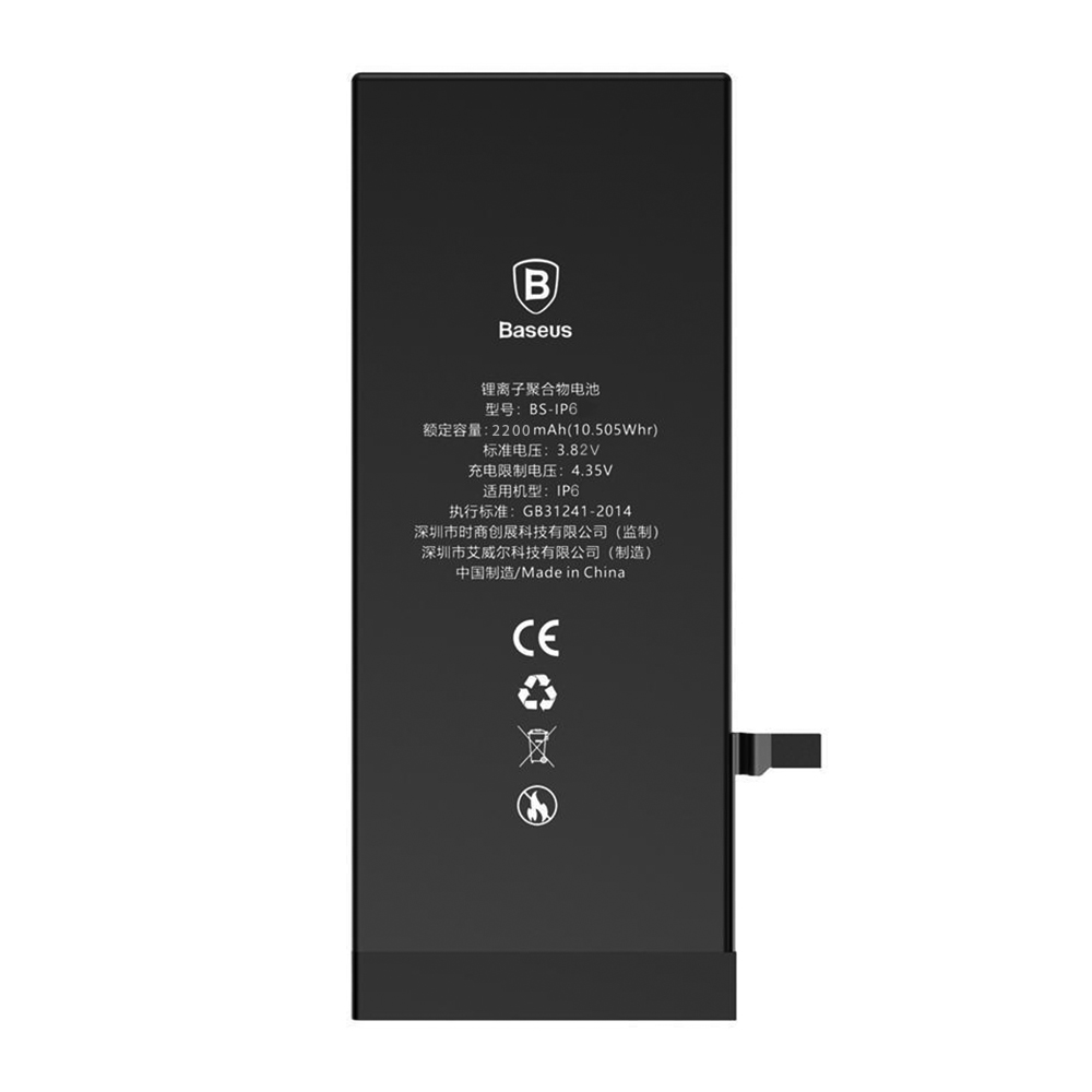 باتری موبایل باسیوس مدل ACCB-BIP6 ظرفیت 2200 میلی آمپر ساعت مناسب برای گوشی موبایل اپل iPhone 6