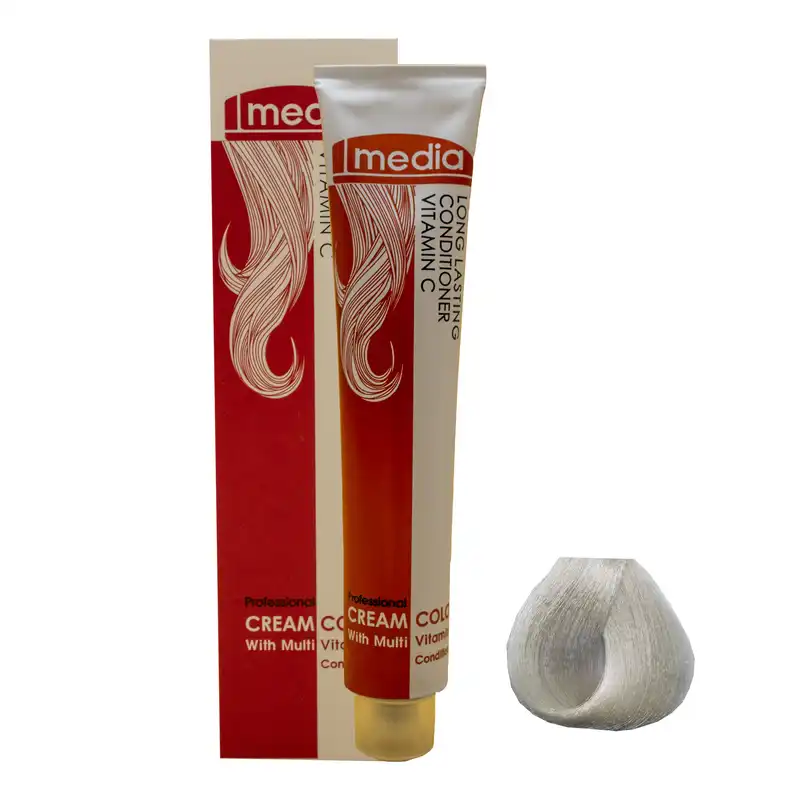 رنگ مو مدیا سری هایلایت شماره 90.01 حجم 100 میلی لیتر رنگ نقره ای