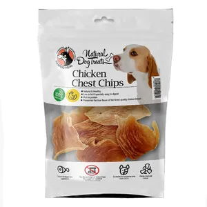 تشویقی سگ هاپومیل مدل Chicken Chest Chips کد 33 وزن 50 گرم