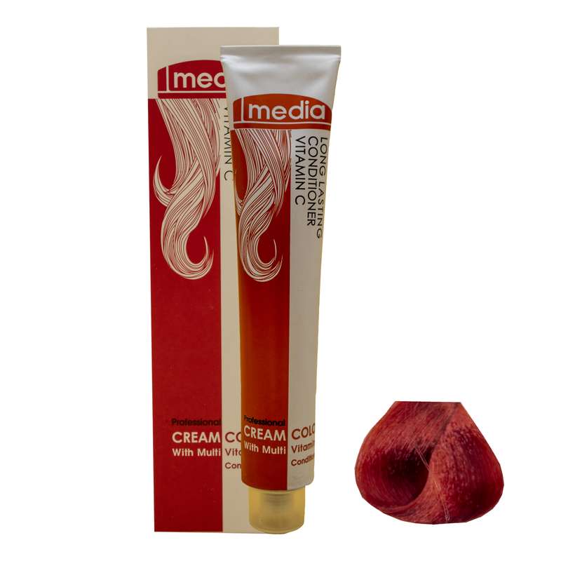 رنگ مو مدیا سری ترکیبی شماره RA.7 حجم 100 میلی لیتر رنگ قرمز تمشکی