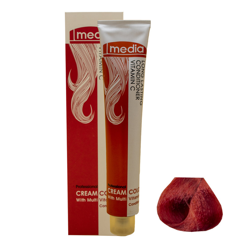 رنگ مو مدیا سری ترکیبی شماره RA.7 حجم 100 میلی لیتر رنگ قرمز تمشکی