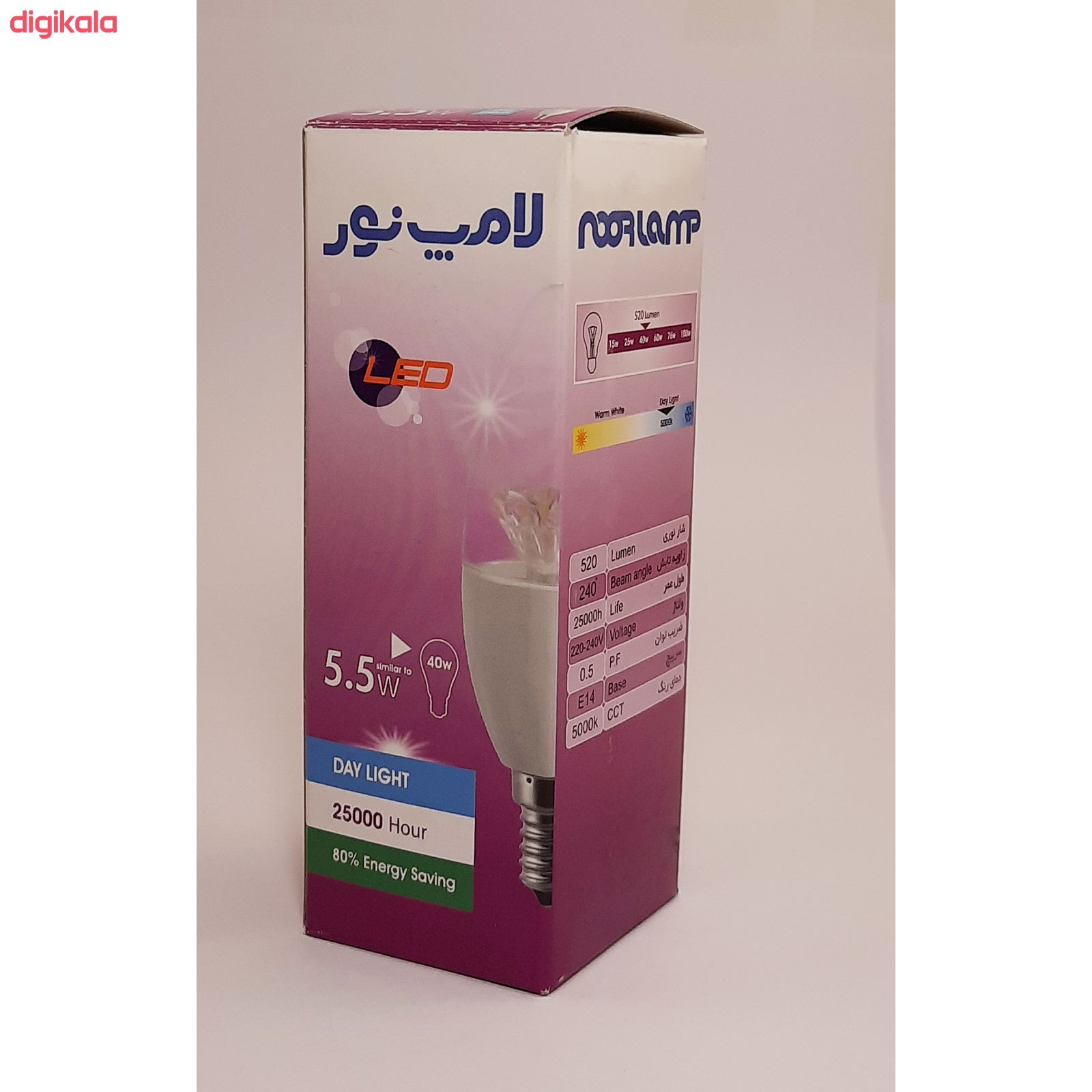 لامپ ال ای دی 5.5 وات لامپ نور مدل Ca-Cl پایه E14 main 1 2