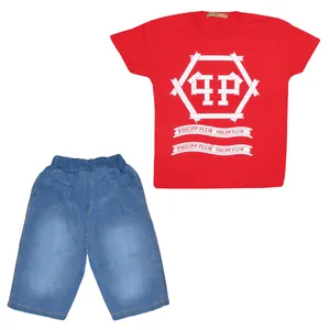 ست تی شرت و شلوارک پسرانه کد 130