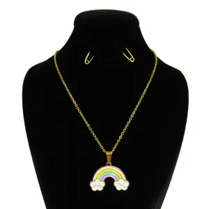 گردنبند دخترانه طرح رنگین کمان کد 005