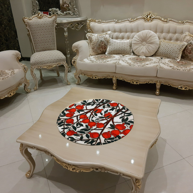 رومیزی طرح باغ انار مدل KN-RGPom70C