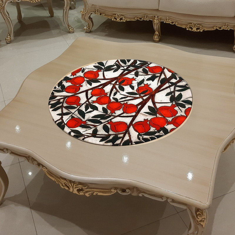 رومیزی طرح باغ انار مدل KN-RGPom70C