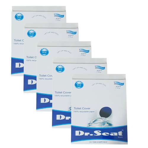 روکش یکبار مصرف توالت فرنگی دکتر سیت مدل 169_Travel Pack بسته 5 عددی