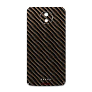 MAHOOT Glossy-Brown-Fiber Cover Sticker for Motorola Moto C Plus