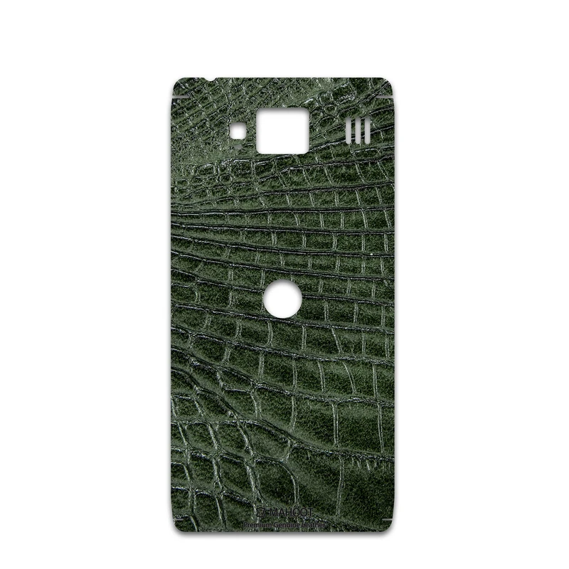 برچسب پوششی ماهوت مدل Green-Crocodile-Leather مناسب برای گوشی موبایل موتورولا droid razr hd