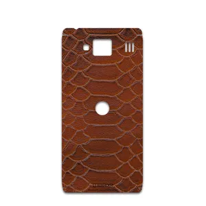 MAHOOT Brown-Snake-Leather Cover Sticker for Motorola droid razr hd