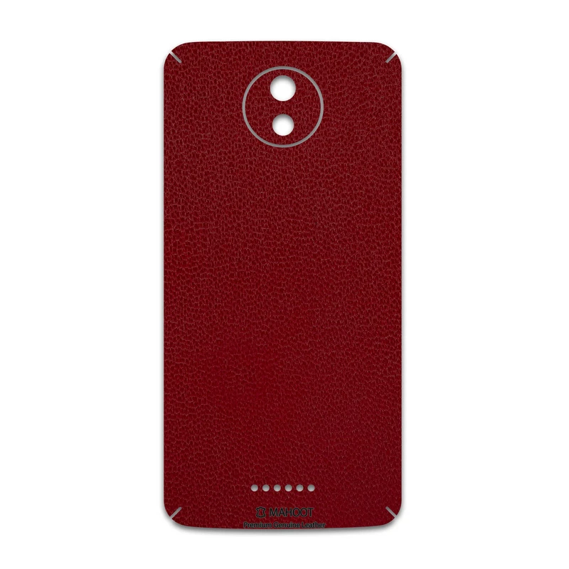 برچسب پوششی ماهوت مدل Red-Leather مناسب برای گوشی موبایل موتورولا Moto C Plus