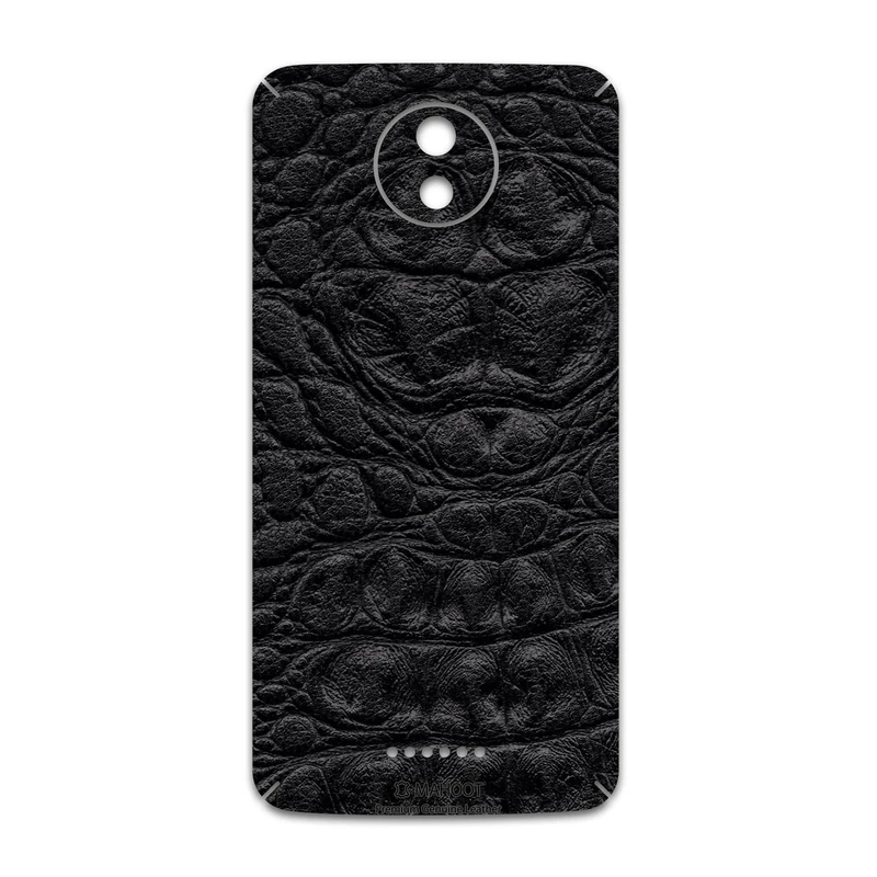 برچسب پوششی ماهوت مدل Black-Crocodile-Leather مناسب برای گوشی موبایل موتورولا Moto C Plus