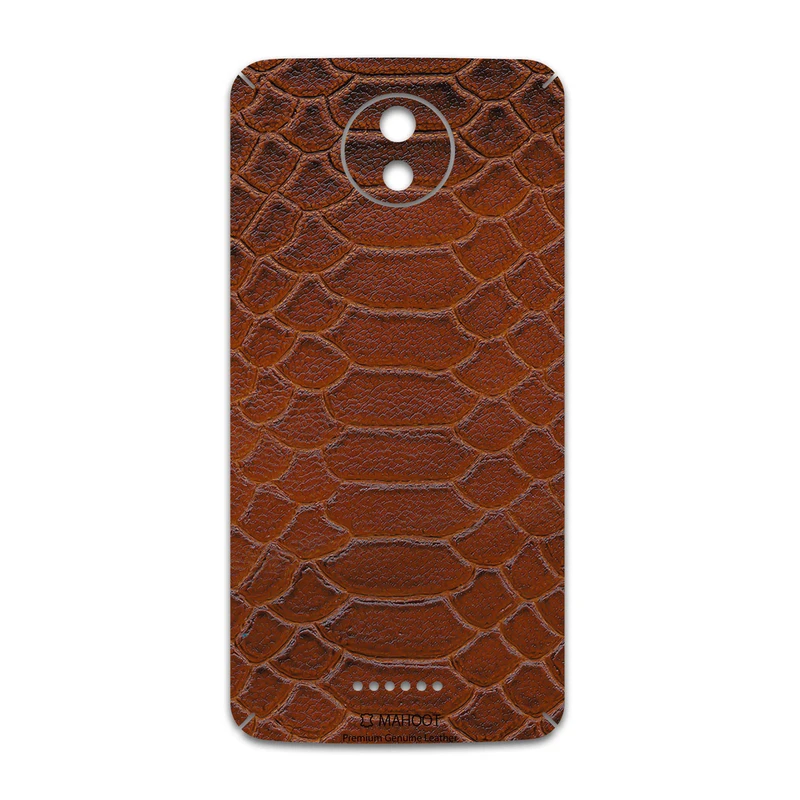 برچسب پوششی ماهوت مدل Brown-Snake-Leather مناسب برای گوشی موبایل موتورولا Moto C Plus
