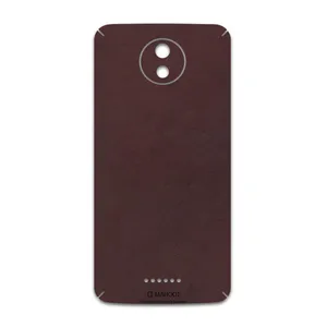 MAHOOT Matte-Dark-Brown-Leather Cover Sticker for Motorola Moto C Plus