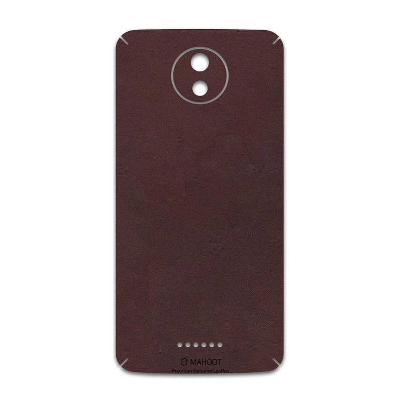 برچسب پوششی ماهوت مدل Matte-Dark-Brown-Leather مناسب برای گوشی موبایل موتورولا Moto C Plus