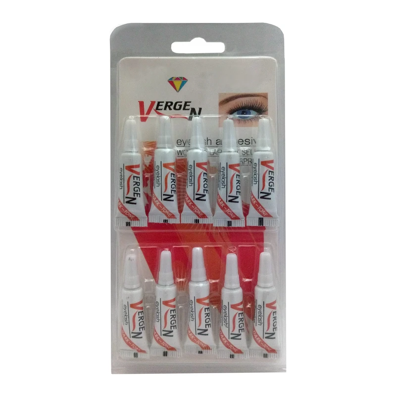 چسب مژه مصنوعی ورژن مدل 101 وزن 1 گرم بسته 10 عددی