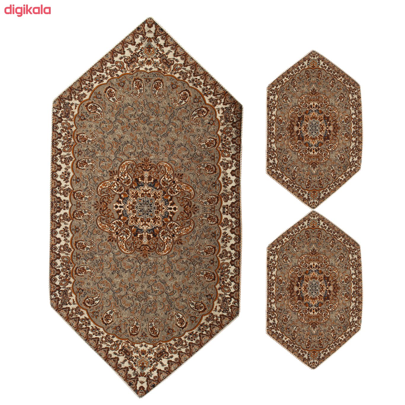 ست 5 تکه رومیزی ترمه مدل نسترن کد ghajar007