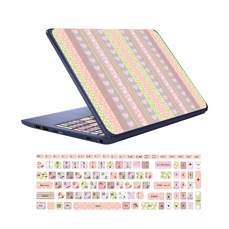  استیکر لپ تاپ کد F-01 به همراه برچسب حروف فارسی کیبورد